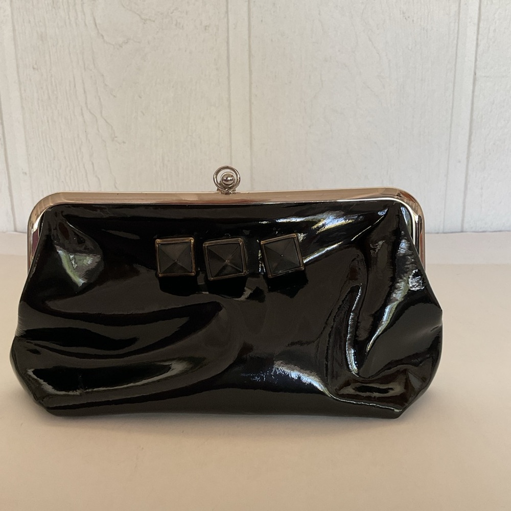 Marni black patent leather clutch
